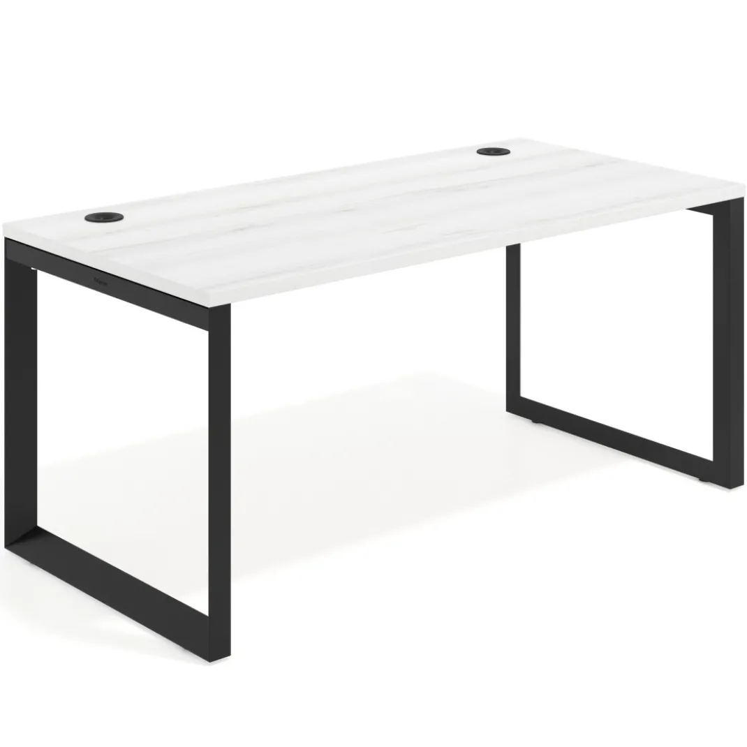 Mesa de escritorio Delta, fondo 80cm, estructura negra