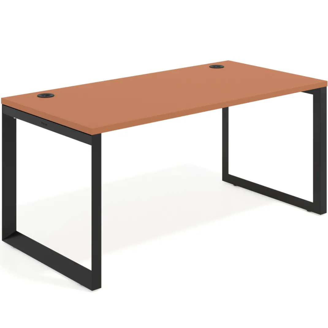 Mesa de escritorio Delta, fondo 80cm, estructura negra