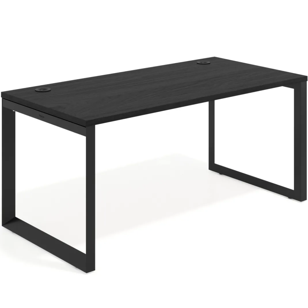 Mesa de escritorio Delta, fondo 80cm, estructura negra