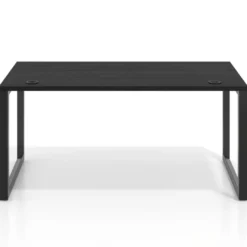 Mesa de escritorio Delta, fondo 80cm, estructura negra