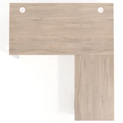 Mesa de escritorio en L con cajones Delta, estructura negra, ala pedestal metal