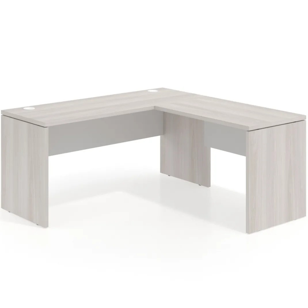 Mesa de escritorio en L Work fondo 60 estructura bicolor