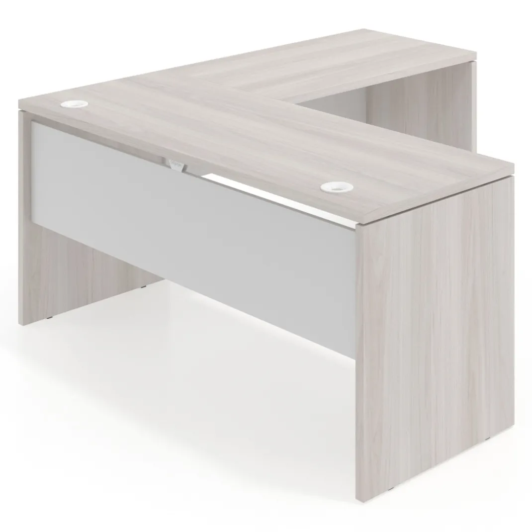 Mesa de escritorio en L Work fondo 60 estructura bicolor