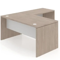 Mesa de escritorio en L Work fondo 80 estructura bicolor