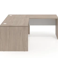 Mesa de escritorio en L Work fondo 80 estructura bicolor