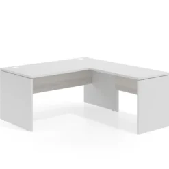 Mesa de escritorio en L Work fondo 80 estructura bicolor