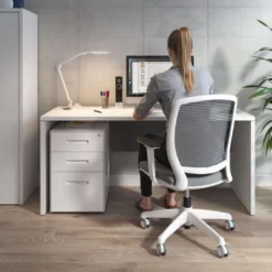 Mesa de Escritorio Estrecha Work Plus fondo 60 estructura blanco mate
