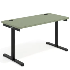 Mesa de Escritorio pata en T, fondo 68cm, estructura negra, sobre ergonómico