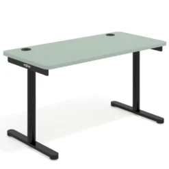 Mesa de Escritorio pata en T, fondo 68cm, estructura negra, sobre ergonómico