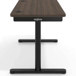 Mesa de Escritorio pata en T, fondo 68cm, estructura negra, sobre ergonómico
