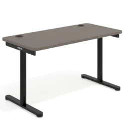 Mesa de Escritorio pata en T, fondo 68cm, estructura negra, sobre ergonómico