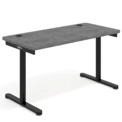 Mesa de Escritorio pata en T, fondo 68cm, estructura negra, sobre ergonómico