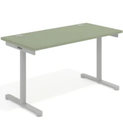 Mesa de Escritorio pata en T, fondo 68cm, estructura aluminio, sobre recto