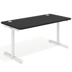 Mesa de Escritorio pata en T, fondo 80cm, estructura blanca, sobre ergonómico