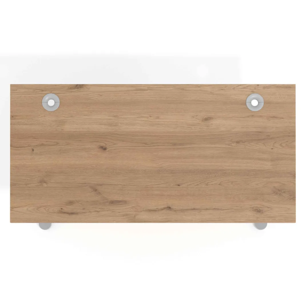 Mesa de Escritorio pata en T, fondo 80cm, estructura blanca, sobre ergonómico