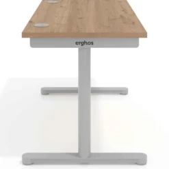Mesa de Escritorio pata en T, fondo 80cm, estructura blanca, sobre ergonómico