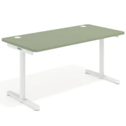 Mesa de Escritorio pata en T, fondo 80cm, estructura blanca, sobre ergonómico