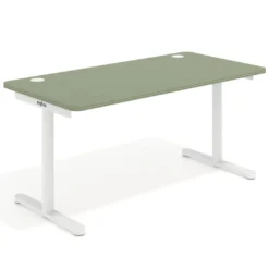 Mesa de Escritorio pata en T, fondo 80cm, estructura blanca, sobre ergonómico