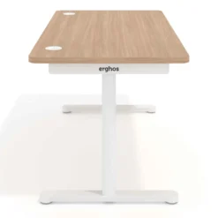 Mesa de Escritorio pata en T, fondo 80cm, estructura blanca, sobre ergonómico