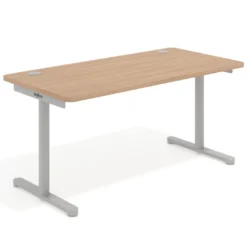Mesa de Escritorio pata en T, fondo 80cm, estructura aluminio, sobre ergonómico