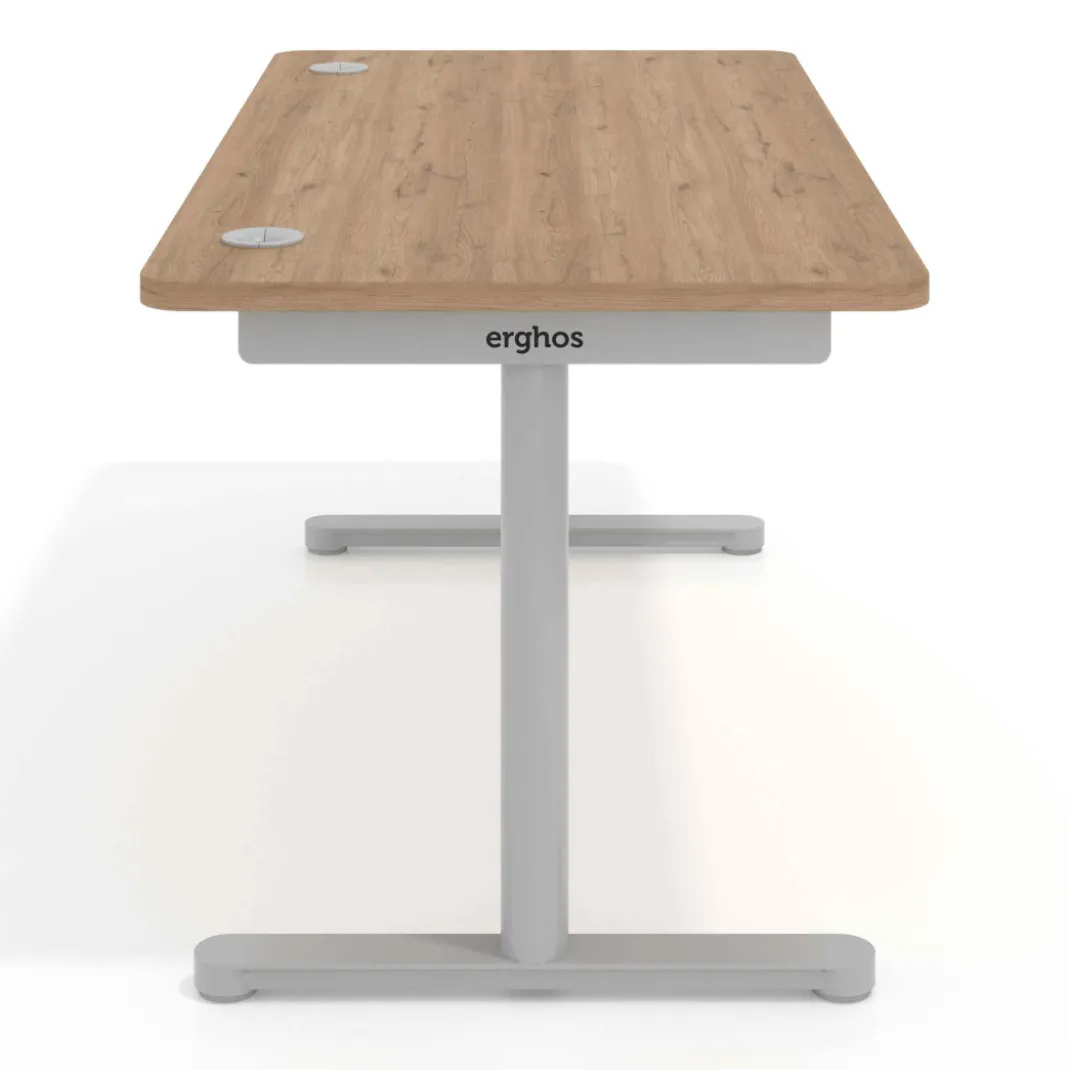 Mesa de Escritorio pata en T, fondo 80cm, estructura aluminio, sobre ergonómico