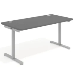 Mesa de Escritorio pata en T, fondo 80cm, estructura aluminio, sobre ergonómico