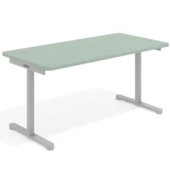 Mesa de Escritorio pata en T, fondo 80cm, estructura aluminio, sobre ergonómico
