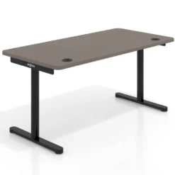 Mesa de Escritorio pata en T, fondo 68cm, estructura blanca, sobre ergonómico