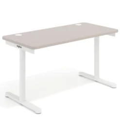 Mesa de Escritorio pata en T, fondo 68cm, estructura blanca, sobre ergonómico