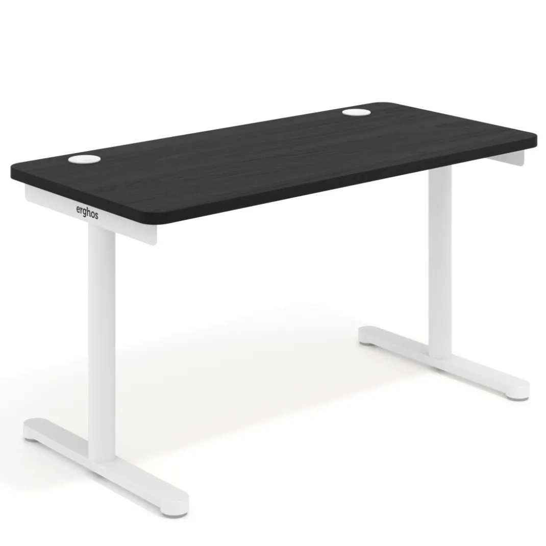 Mesa de Escritorio pata en T, fondo 68cm, estructura blanca, sobre ergonómico