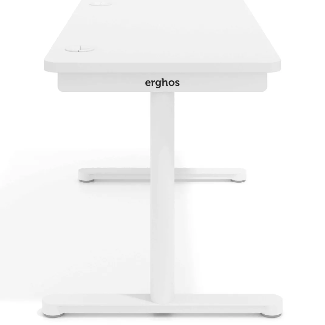 Mesa de Escritorio pata en T, fondo 68cm, estructura blanca, sobre ergonómico