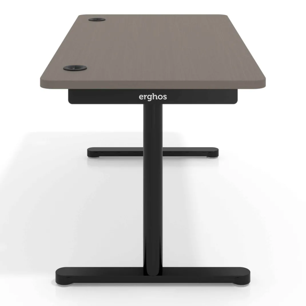 Mesa de Escritorio pata en T, fondo 80cm, estructura negra, sobre ergonómico