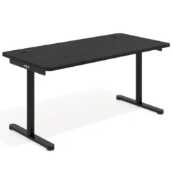 Mesa de Escritorio pata en T, fondo 80cm, estructura negra, sobre ergonómico
