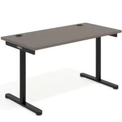 Mesa de Escritorio pata en T, fondo 68cm, estructura negra, sobre recto