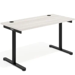 Mesa de Escritorio pata en T, fondo 68cm, estructura negra, sobre recto