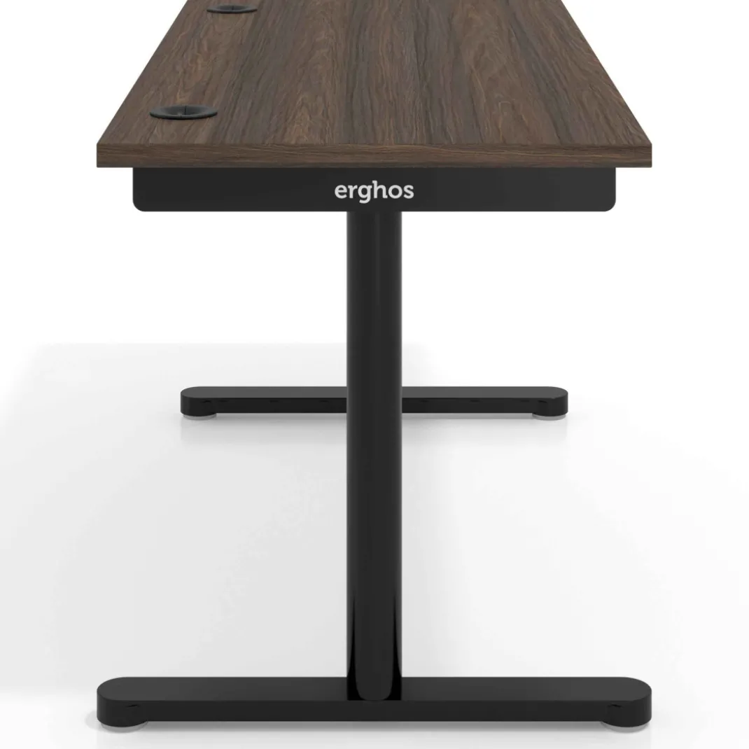 Mesa de Escritorio pata en T, fondo 68cm, estructura negra, sobre recto