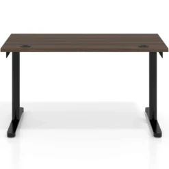 Mesa de Escritorio pata en T, fondo 68cm, estructura negra, sobre recto