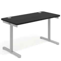 Mesa de Escritorio pata en T, fondo 68cm, estructura aluminio, sobre ergonómico