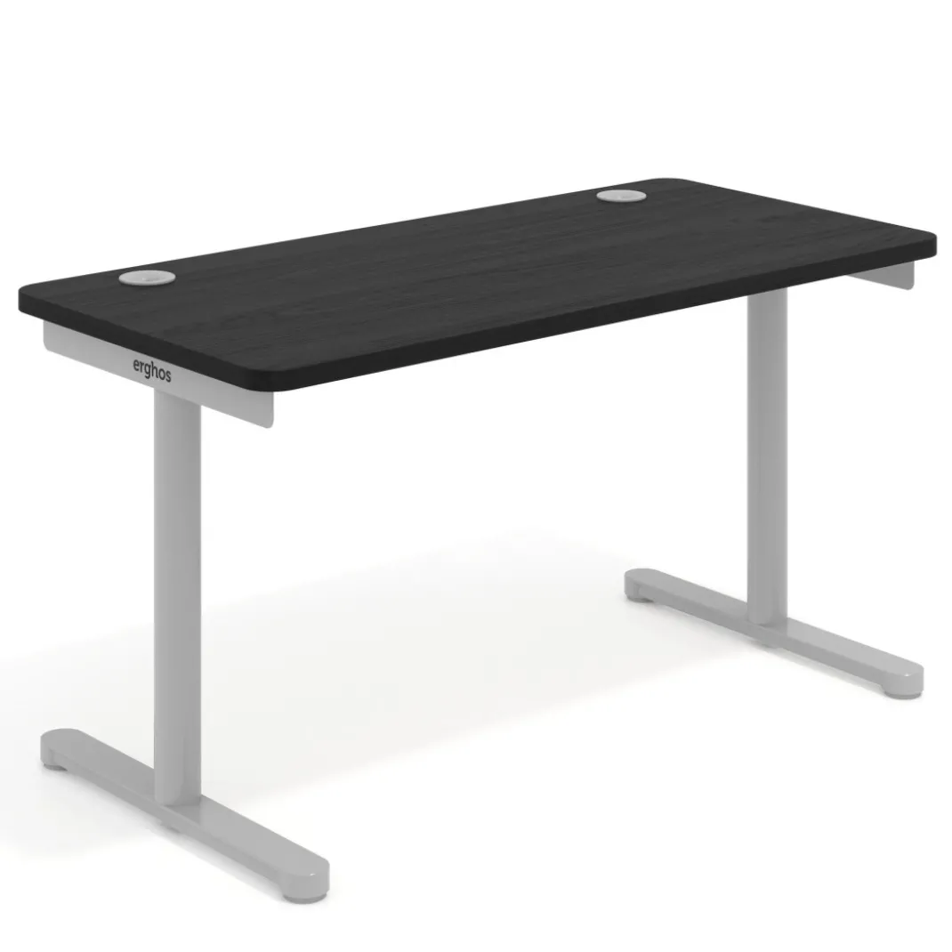 Mesa de Escritorio pata en T, fondo 68cm, estructura aluminio, sobre ergonómico