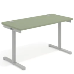Mesa de Escritorio pata en T, fondo 68cm, estructura aluminio, sobre ergonómico