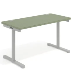 Mesa de Escritorio pata en T, fondo 68cm, estructura aluminio, sobre ergonómico