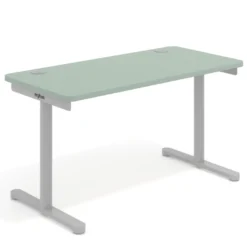 Mesa de Escritorio pata en T, fondo 68cm, estructura aluminio, sobre ergonómico