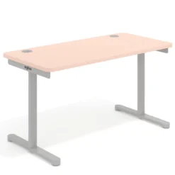 Mesa de Escritorio pata en T, fondo 68cm, estructura aluminio, sobre ergonómico