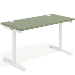 Mesa de Escritorio pata en T, fondo 68cm, estructura blanca, sobre recto