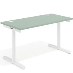 Mesa de Escritorio pata en T, fondo 68cm, estructura blanca, sobre recto