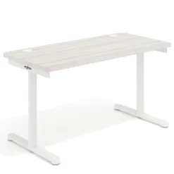 Mesa de Escritorio pata en T, fondo 68cm, estructura blanca, sobre ergonómico