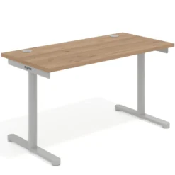 Mesa de Escritorio pata en T, fondo 68cm, estructura aluminio, sobre recto