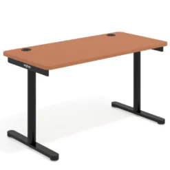 Mesa de Escritorio pata en T, fondo 68cm, estructura negra, sobre ergonómico