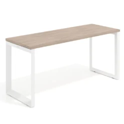 Mesa de escritorio pequeña Delta, fondo 60cm, estructura blanca