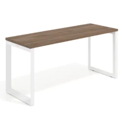 Mesa de escritorio pequeña Delta, fondo 60cm, estructura blanca